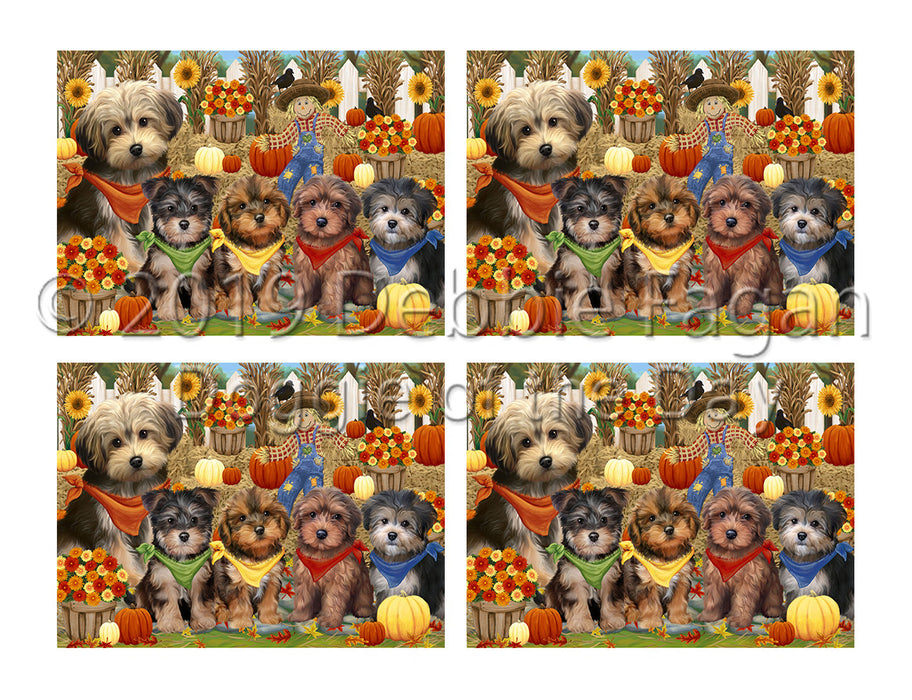 Fall Festive Harvest Time Gathering Yorkipoo Dogs Placemat