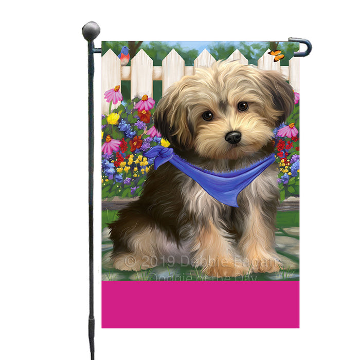 Personalized Spring Floral Yorkipoo Dog Custom Garden Flags GFLG-DOTD-A63050