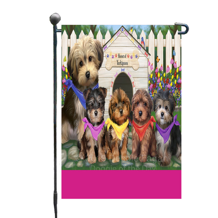 Personalized Spring Dog House Yorkipoo Dogs Custom Garden Flags GFLG-DOTD-A63051