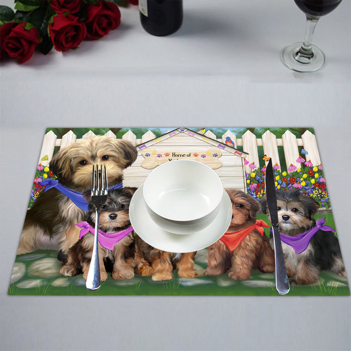 Spring Dog House Yorkipoo Dogs Placemat