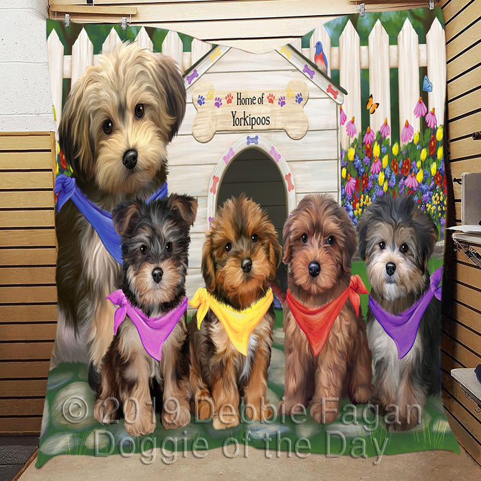 Spring Dog House Yorkipoo Dogs Quilt