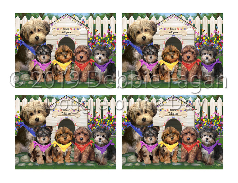 Spring Dog House Yorkipoo Dogs Placemat