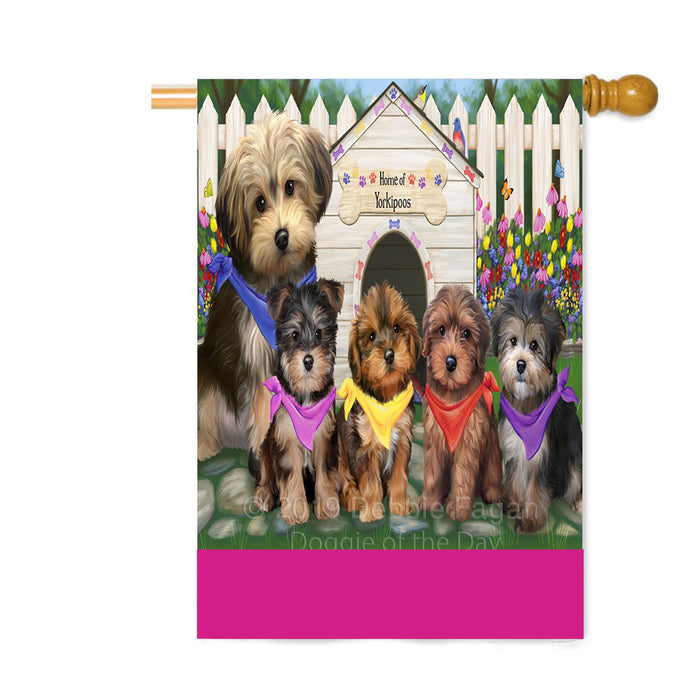 Personalized Spring Dog House Yorkipoo Dogs Custom House Flag FLG-DOTD-A63107