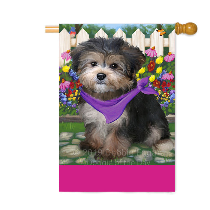 Personalized Spring Floral Yorkipoo Dog Custom House Flag FLG-DOTD-A63108