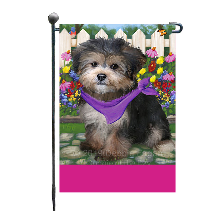 Personalized Spring Floral Yorkipoo Dog Custom Garden Flags GFLG-DOTD-A63052