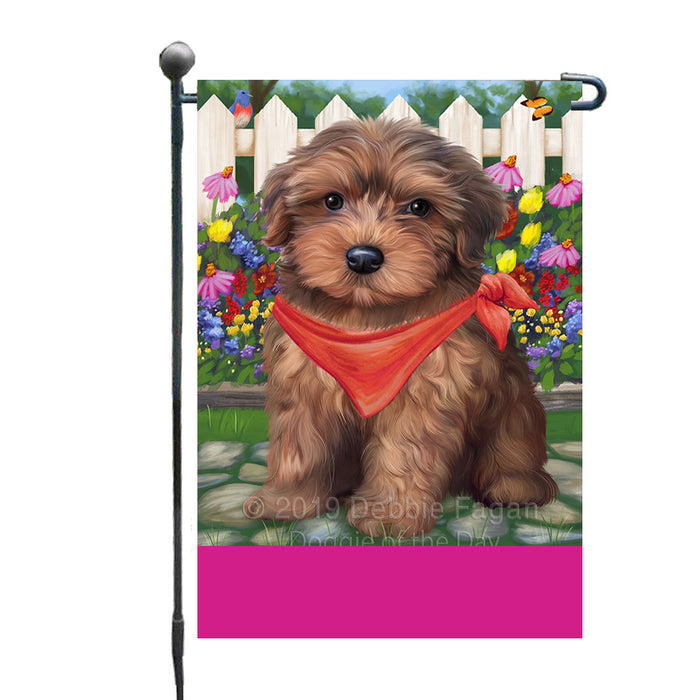 Personalized Spring Floral Yorkipoo Dog Custom Garden Flags GFLG-DOTD-A63053