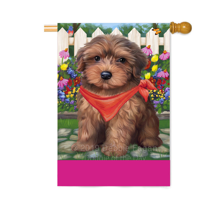 Personalized Spring Floral Yorkipoo Dog Custom House Flag FLG-DOTD-A63109