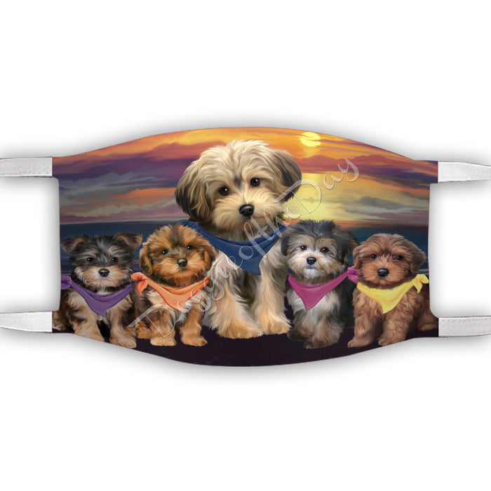 Family Sunset Yorkipoo Dogs Face Mask FM49253