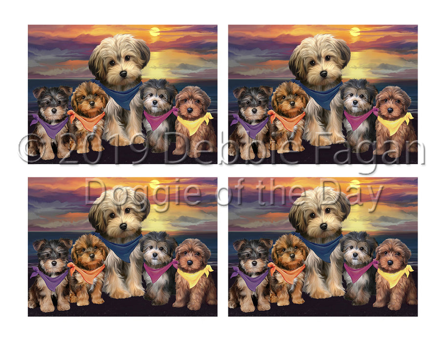 Family Sunset Portrait Yorkipoo Dogs Placemat