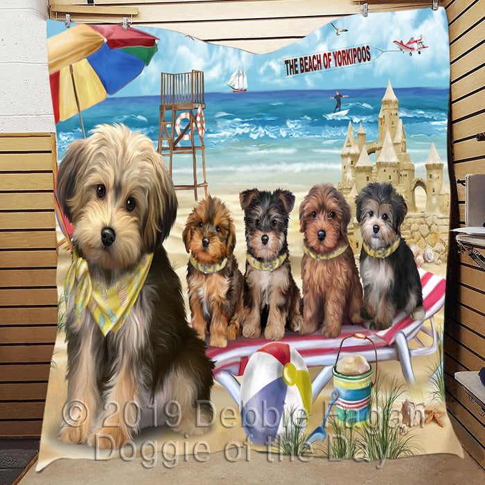 Pet Friendly Beach Yorkipoo Dogs Quilt