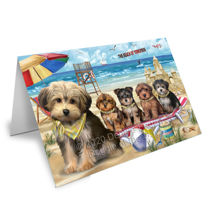Pet Friendly Beach Yorkipoo Dogs Handmade Artwork Assorted Pets Greeting Cards and Note Cards with Envelopes for All Occasions and Holiday Seasons