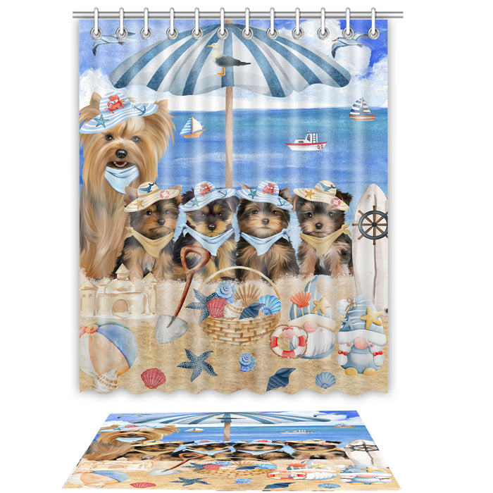 Yorkshire Terrier Shower Curtain with Bath Mat Set: Explore a Variety of Designs, Personalized, Custom, Curtains and Rug Bathroom Decor, Dog and Pet Lovers Gift