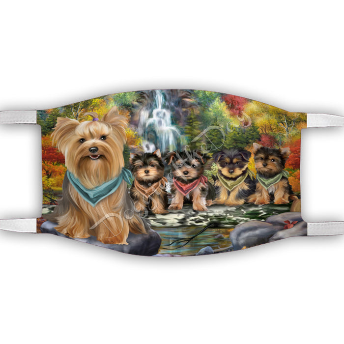 Scenic Waterfall Yorkshire Terrier Dogs Face Mask FM49359