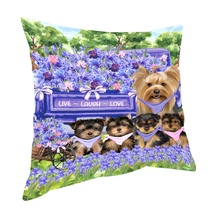 Yorkshire Terrier Pillow: Cushion for Sofa Couch Bed Throw Pillows, Personalized, Explore a Variety of Designs, Custom, Pet and Dog Lovers Gift