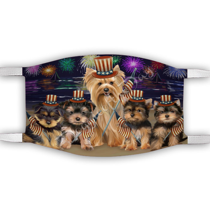 4th of July Independence Day Yorkshire Terrier Dogs Face Mask FM49459