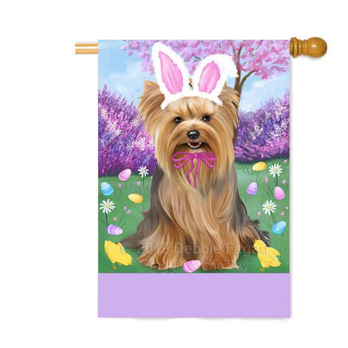 Personalized Easter Holiday Yorkshire Terrier Dog Custom House Flag FLG-DOTD-A59129