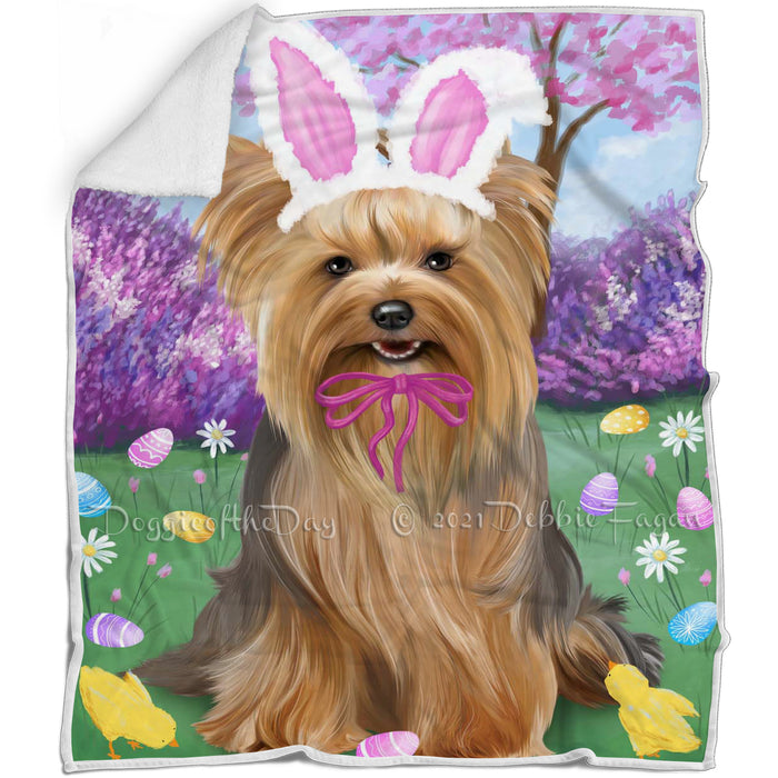 Yorkshire Terrier Dog Easter Holiday Blanket BLNKT60537