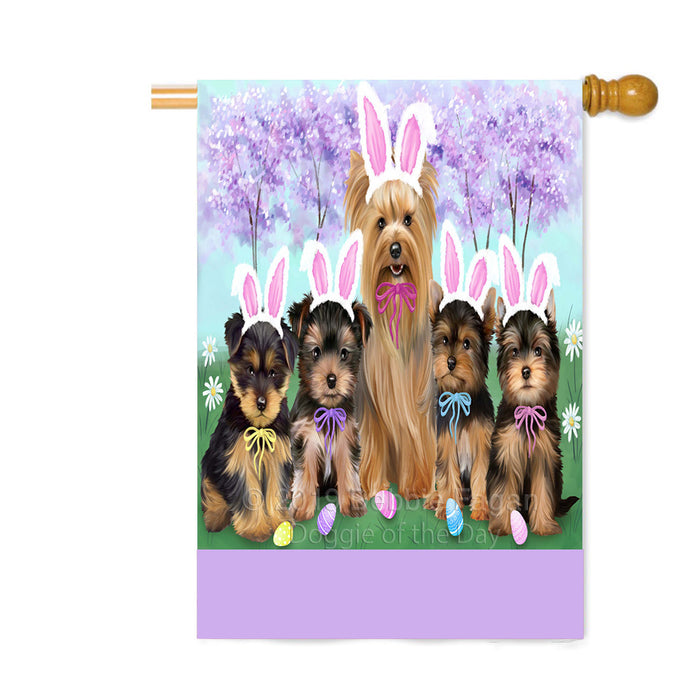 Personalized Easter Holiday Yorkshire Terrier Dogs Custom House Flag FLG-DOTD-A59130