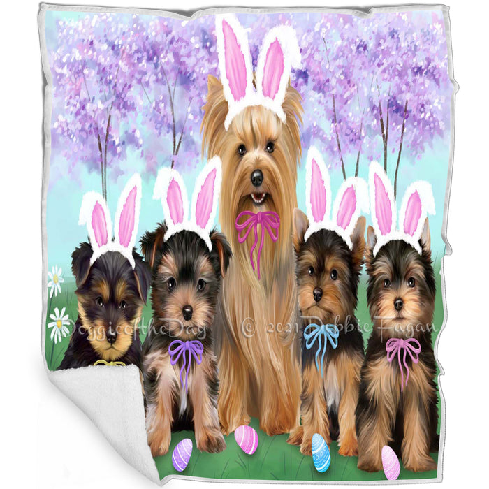 Yorkshire Terriers Dog Easter Holiday Blanket BLNKT60546