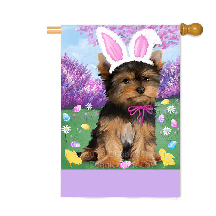 Personalized Easter Holiday Yorkshire Terrier Dog Custom House Flag FLG-DOTD-A59131