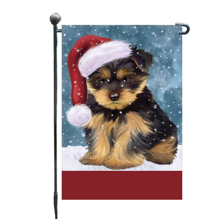 Personalized Let It Snow Happy Holidays Yorkshire Terrier Dog Custom Garden Flags GFLG-DOTD-A62489