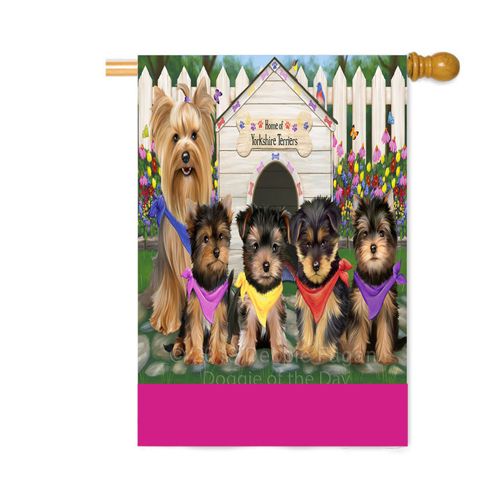 Personalized Spring Dog House Yorkshire Terrier Dogs Custom House Flag FLG-DOTD-A63113