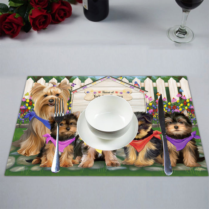 Spring Dog House Yorkshire Terrier Dogs Placemat