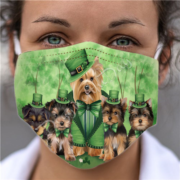 St. Patricks Day Irish Yorkshire Terrier Dogs Face Mask FM50206