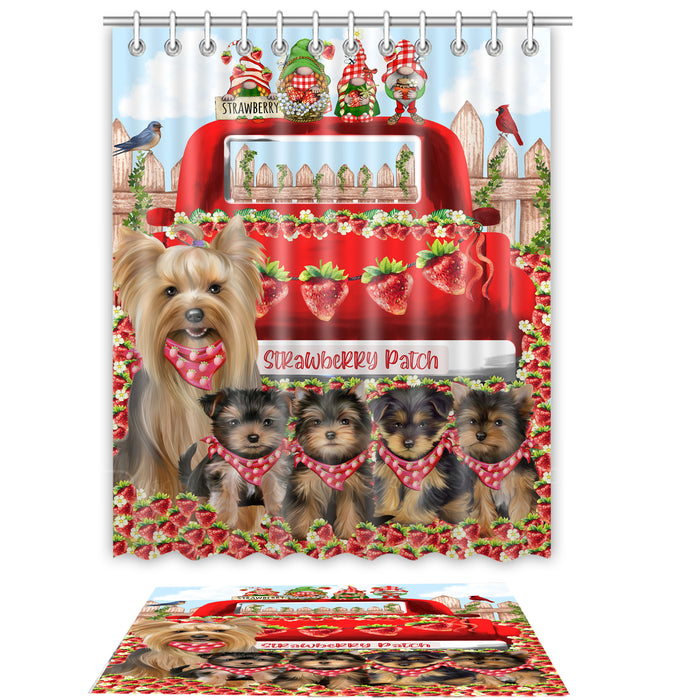 Yorkshire Terrier Shower Curtain & Bath Mat Set - Explore a Variety of Custom Designs - Personalized Curtains with hooks and Rug for Bathroom Decor - Dog Gift for Pet Lovers