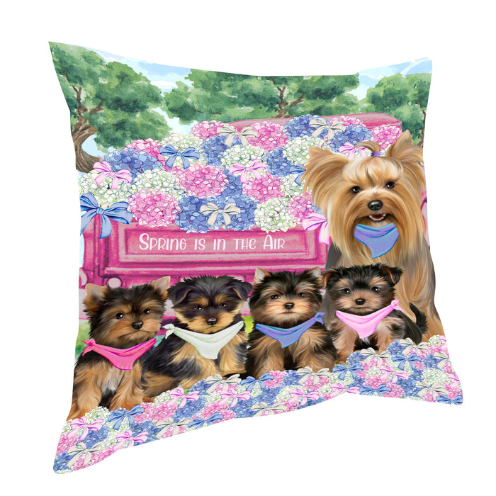 Yorkshire Terrier Throw Pillow: Explore a Variety of Designs, Cushion Pillows for Sofa Couch Bed, Personalized, Custom, Dog Lover's Gifts