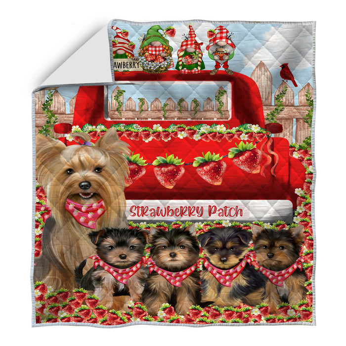 Yorkshire Terrier Bedspread Quilt, Bedding Coverlet Quilted, Explore a Variety of Designs, Personalized, Custom, Dog Gift for Pet Lovers