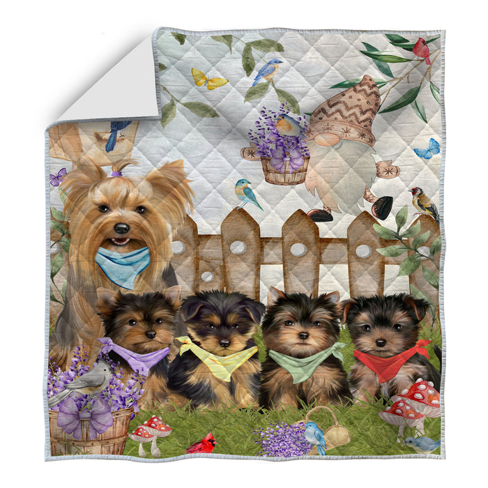 Yorkshire Terrier Bed Quilt, Explore a Variety of Designs, Personalized, Custom, Bedding Coverlet Quilted, Pet and Dog Lovers Gift