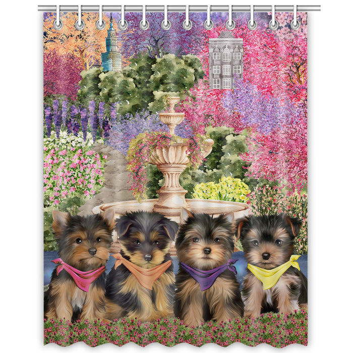 Yorkshire Terrier Shower Curtain, Explore a Variety of Personalized Designs, Custom, Waterproof Bathtub Curtains with Hooks for Bathroom, Dog Gift for Pet Lovers