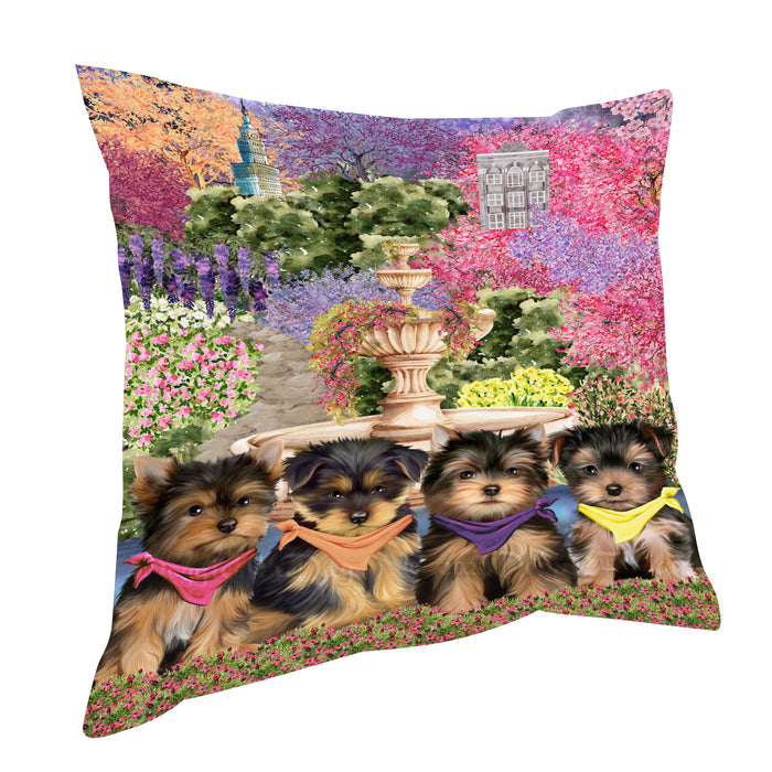 Yorkshire Terrier Throw Pillow, Explore a Variety of Custom Designs, Personalized, Cushion for Sofa Couch Bed Pillows, Pet Gift for Dog Lovers