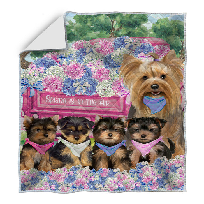 Yorkshire Terrier Bedspread Quilt, Bedding Coverlet Quilted, Explore a Variety of Designs, Personalized, Custom, Dog Gift for Pet Lovers