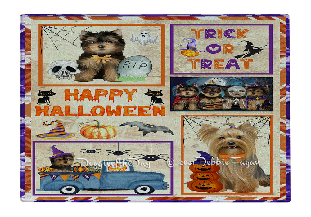 Happy Halloween Trick or Treat Yorkipoo Dogs Cutting Board - Easy Grip Non-Slip Dishwasher Safe Chopping Board Vegetables C79516