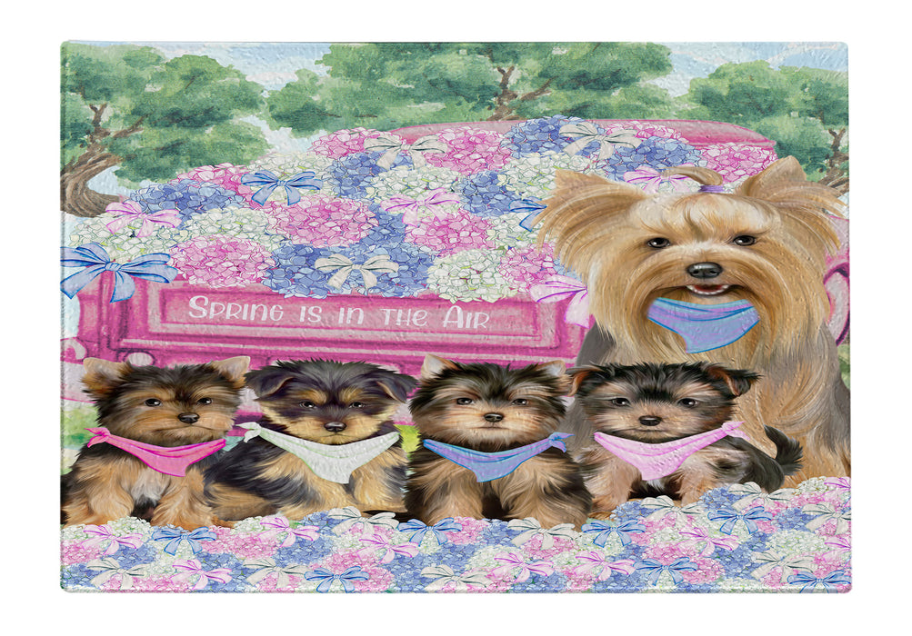 Yorkshire Terrier Cutting Board for Kitchen, Tempered Glass Scratch and Stain Resistant, Explore a Variety of Designs, Custom, Personalized, Dog Gift for Pet Lovers