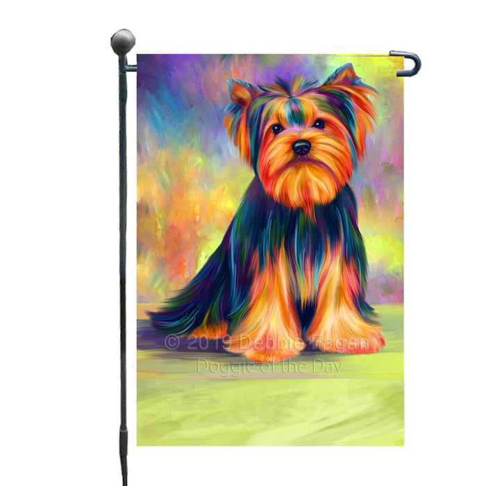 Personalized Paradise Wave Yorkshire Terrier Dog Custom Garden Flags GFLG-DOTD-A60097