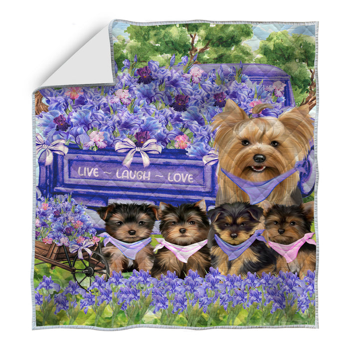 Yorkshire Terrier Quilt, Explore a Variety of Bedding Designs, Bedspread Quilted Coverlet, Custom, Personalized, Pet Gift for Dog Lovers