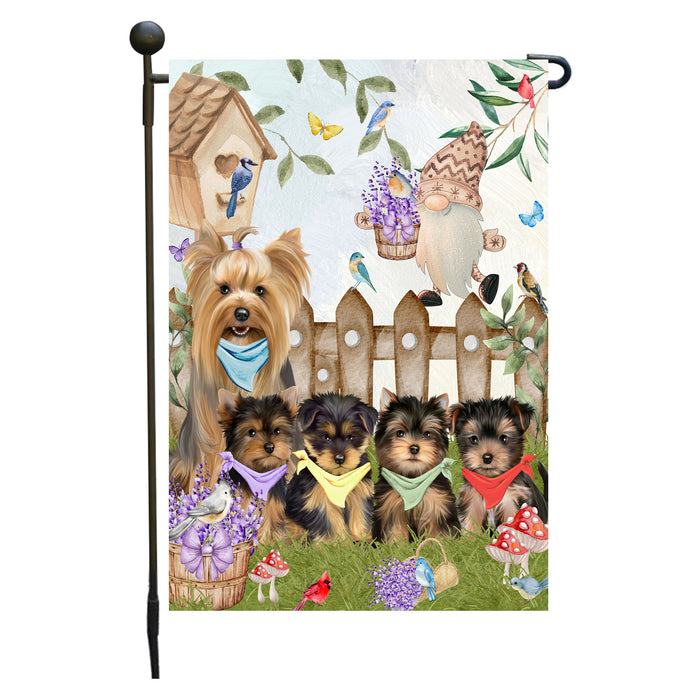 Yorkshire Terrier Dogs Garden Flag: Explore a Variety of Designs, Custom, Personalized, Weather Resistant, Double-Sided, Outdoor Garden Yard Decor for Dog and Pet Lovers