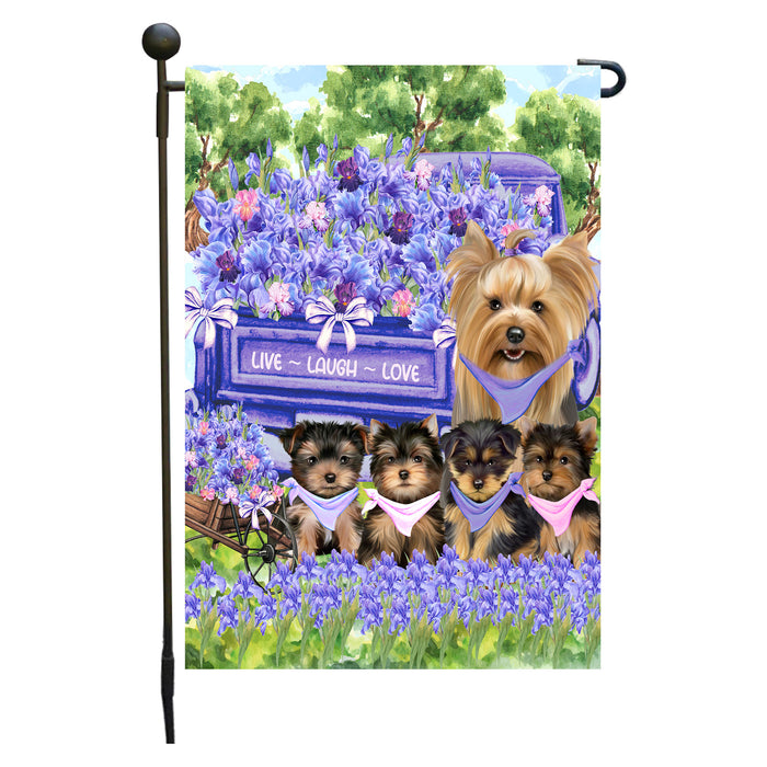 Yorkshire Terrier Dogs Garden Flag for Dog and Pet Lovers, Explore a Variety of Designs, Custom, Personalized, Weather Resistant, Double-Sided, Outdoor Garden Yard Decoration