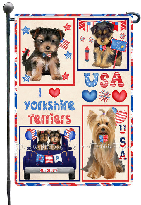 4th of July Independence Day I Love USA Yorkshire Terrier Dogs Garden Flag GFLG66959